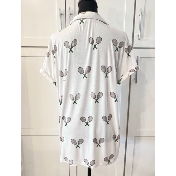 TOSS Designs PICKLEBALL 2pc Pajama Set Mark & Graham TENNIS PJ Shorts Top Sleep - Picture 6 of 9